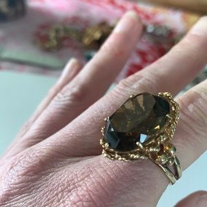 Smokey quartz 10k fashion ring